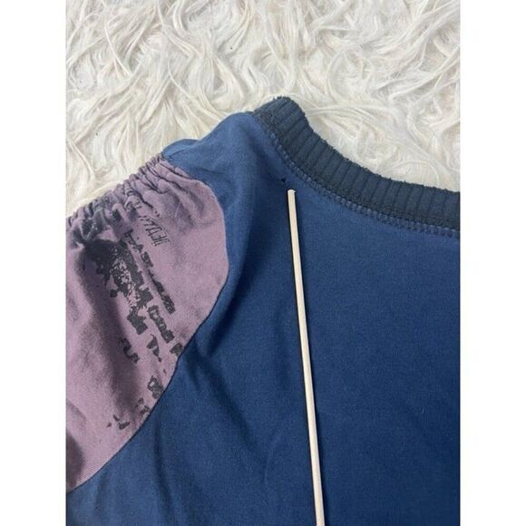 Libertalia Vintage Grunge Women’s Studded Embellished Blue Graphic T-shirt Large - Picture 6 of 10